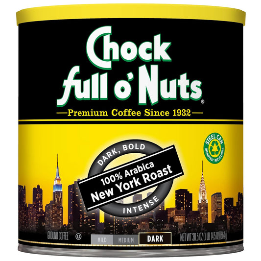 Chock-Full-o'Nuts-New-York-Roast-Café-molido,-tostado-oscuro,-lata-30.53347