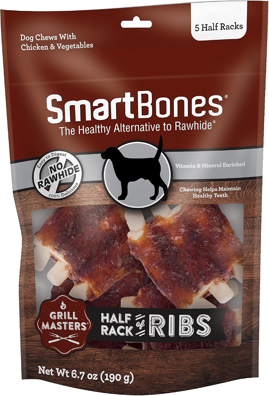 SmartBone-Grill-Masters-Ribs-Half-Racks-5-Count,-Rawhide-Free-Chews-for---603