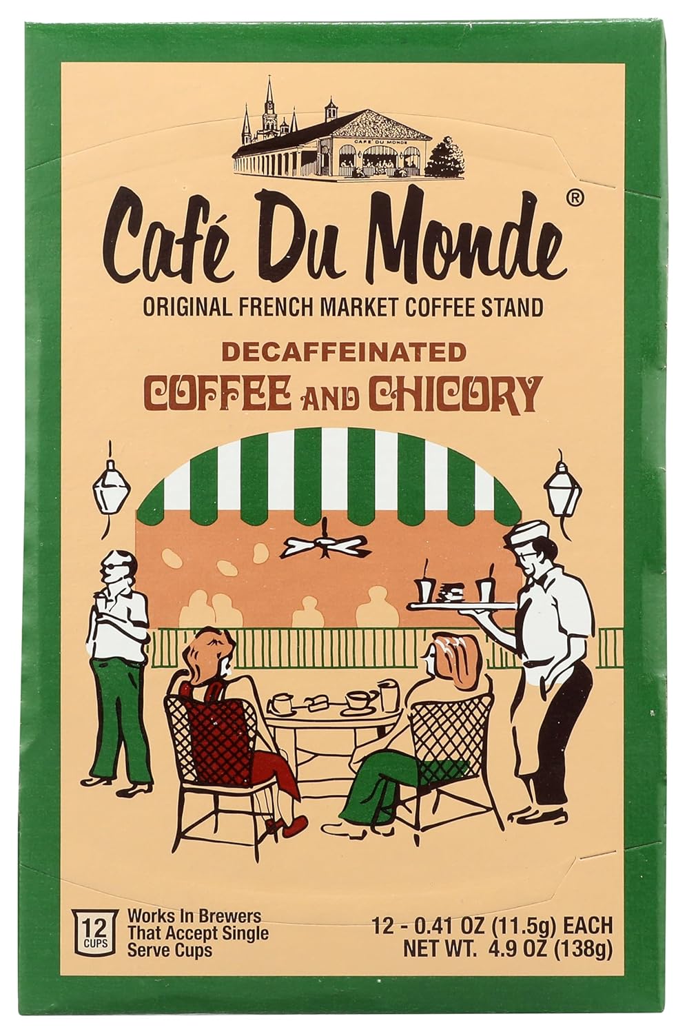 Cafe-Du-Monde-Decaf-Coffee-and-Chicory-Single-Serve-Cups,-Box-of-12,-2130