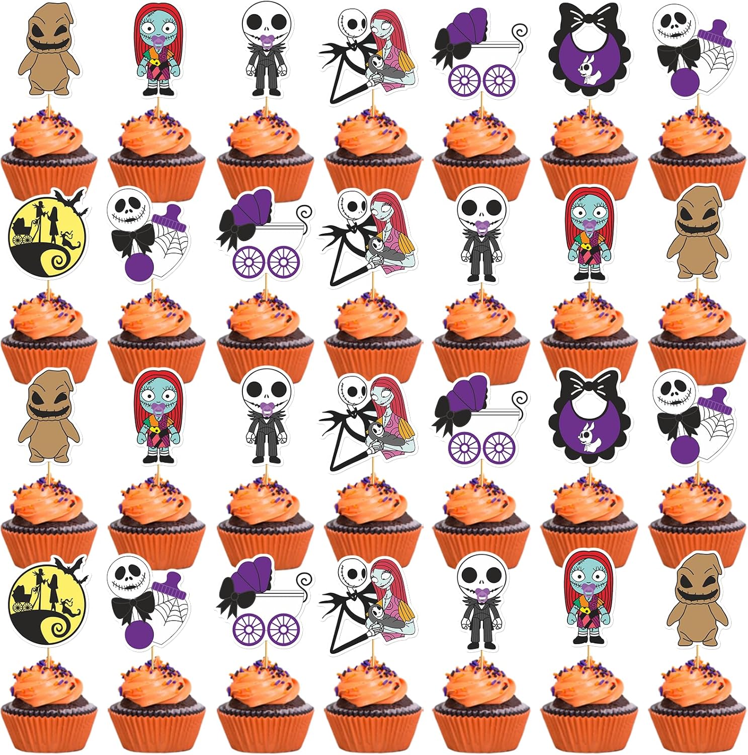 40Pcs-Nightmare-Before-Christmas-Baby-Shower-Cupcake-1846