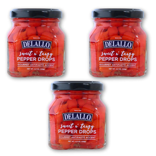 DeLallo-Sweet-&-Tangy-Pepper-Drops,-Red-Mini-Peruvian-Peppers-in-Zesty-808