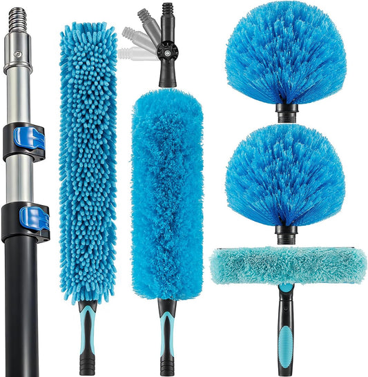20-Foot-High-Ceiling-Fan-Duster-with-5-12ft-Extension-Pole,-Extendable-Reusable-Cobweb,-Feather,-Window-567