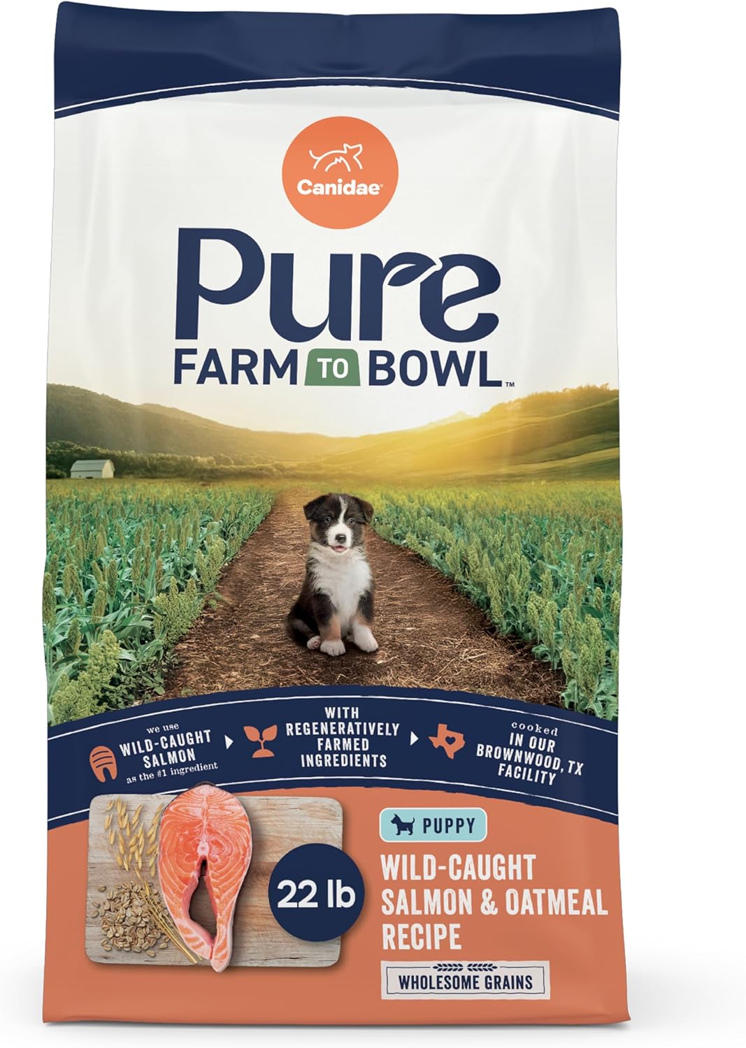 Canidae-Pure-Farm-to-Bowl-Wild-Caught-Salmon-&-Oatmeal,-Puppy,-Dog-Food,-22lb-1371