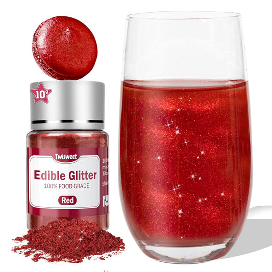 Twisweet-Red-Edible-Glitter-for-Drinks,-Food-Grade-10g-Sparkling-Sprinkles-Cake-Supplies,-Luster-928