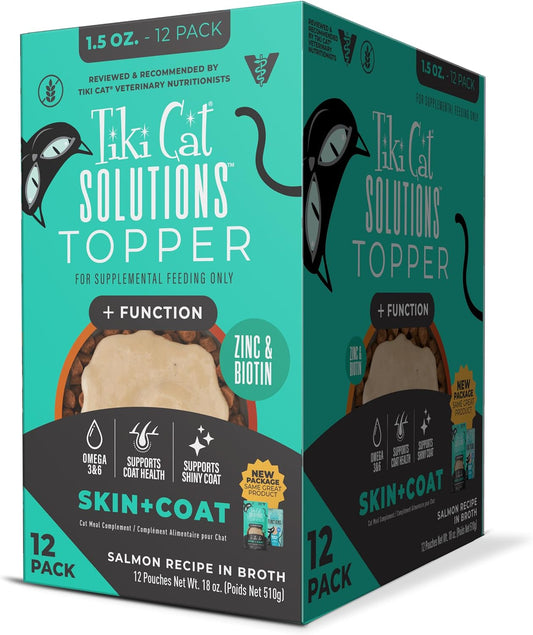 Tiki-Cat-Solutions-Topper-Multipack,-Skin-Coat,-Salmon-Recipe-in-Broth,-1.5-oz.-1124