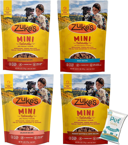 (4-Pack)-Zukes-Mini-Naturals-Healthy-Moist-Dog-Training-Treats-Variety-(6oz-1250