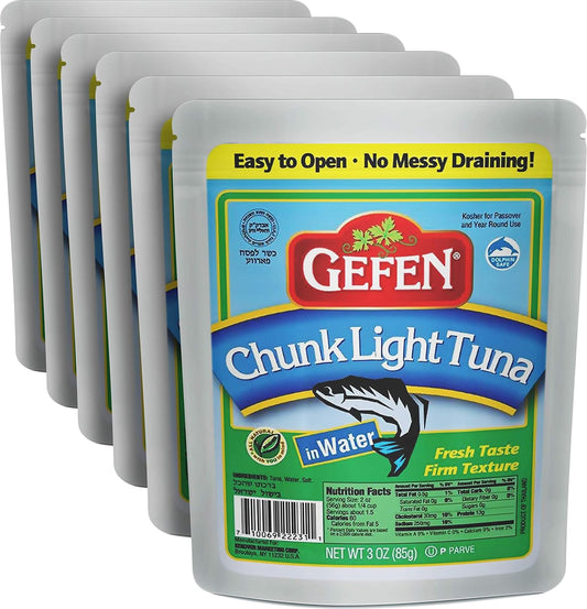 Gefen-Chunk-Light-Tuna-Pouch-3oz-(6-Pack),-Low-Fat,-Easy-to-Open,-8