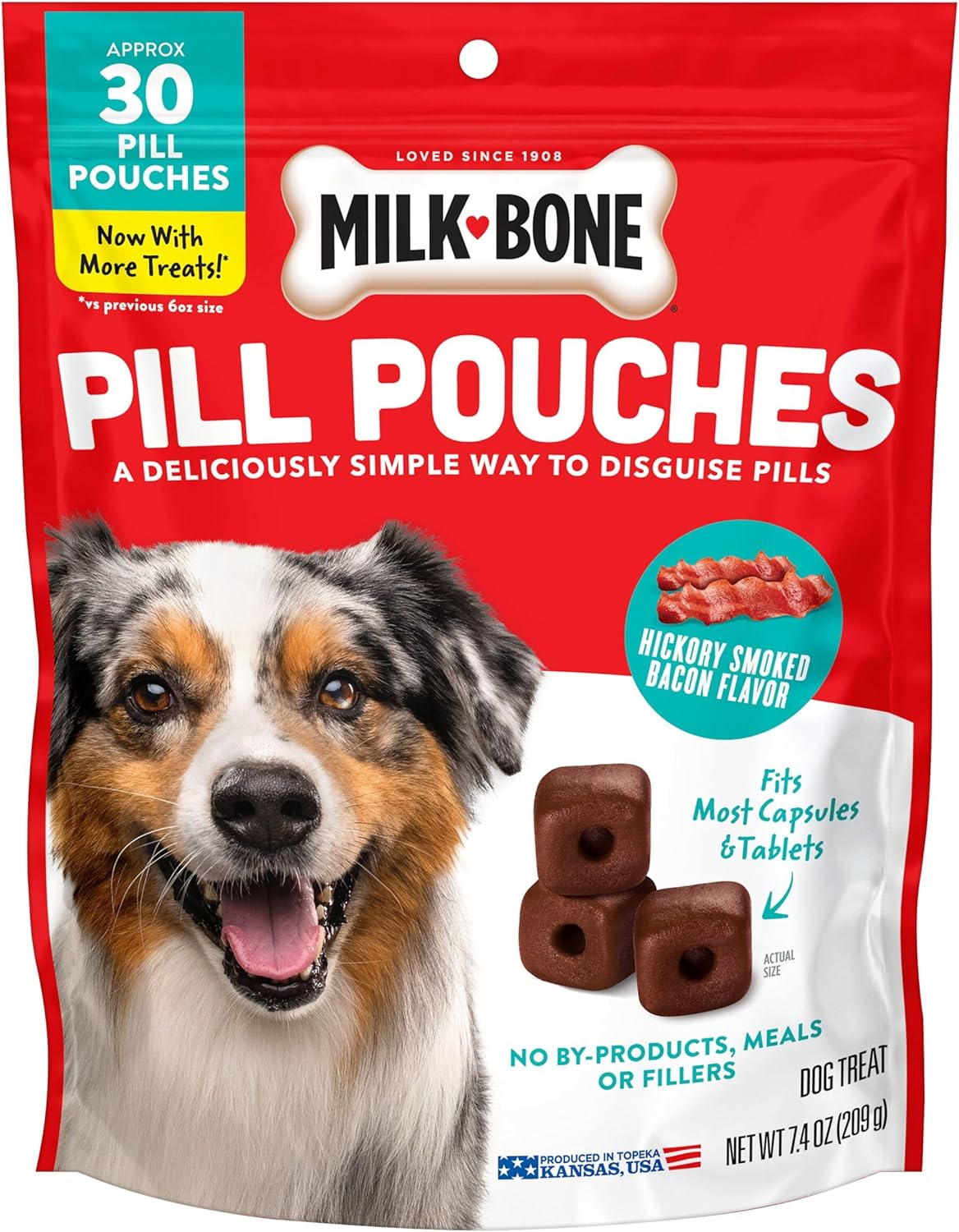 Milk-Bone-Pill-Pouches-Dog-Treats,-Hickory-Smoked-Bacon-Flavor,-30-Count--2891