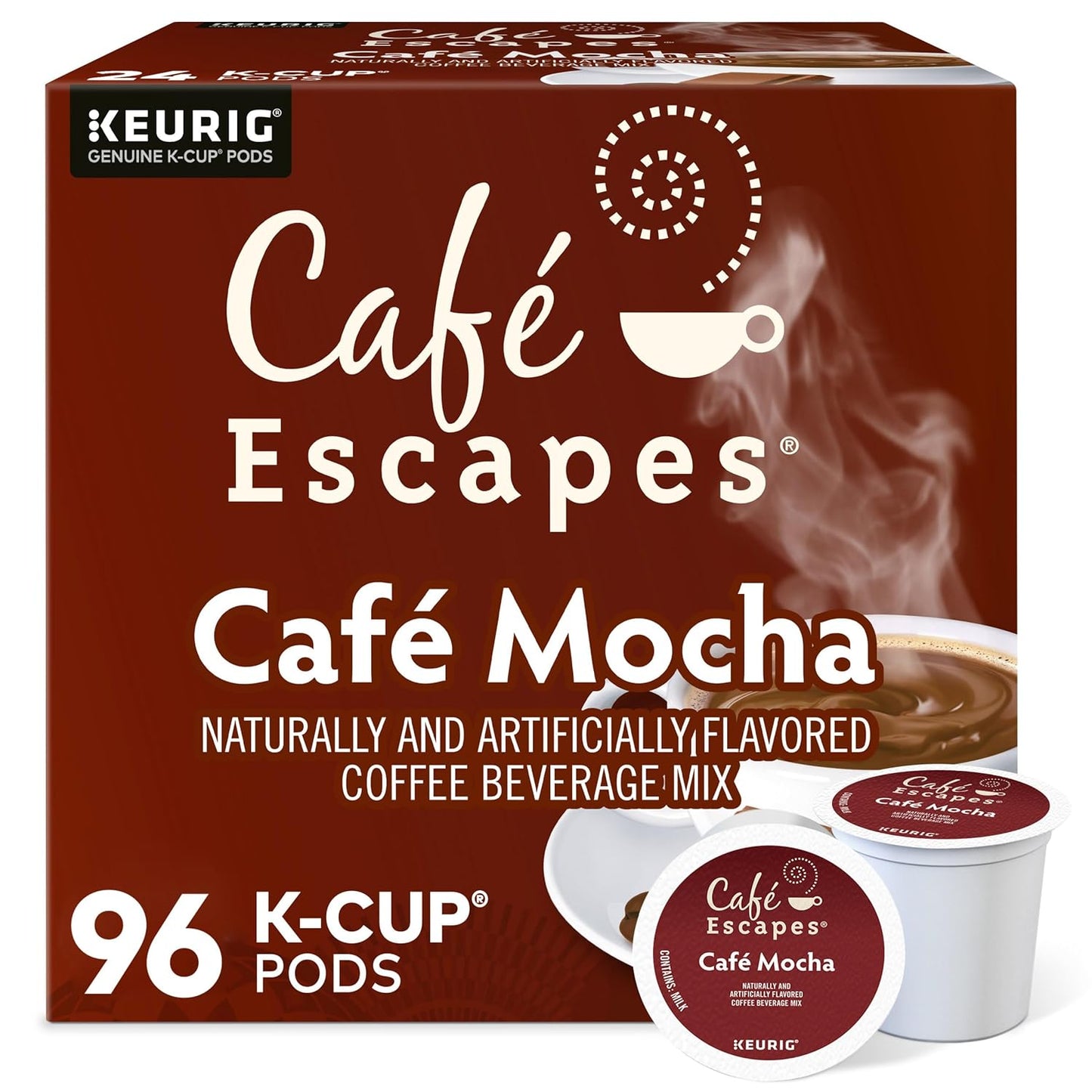 Café-Escapes-Café-Mocha-Coffee-Beverage,-Single-Serve-Keurig-K-Cup-Pods,-96-Count---2538