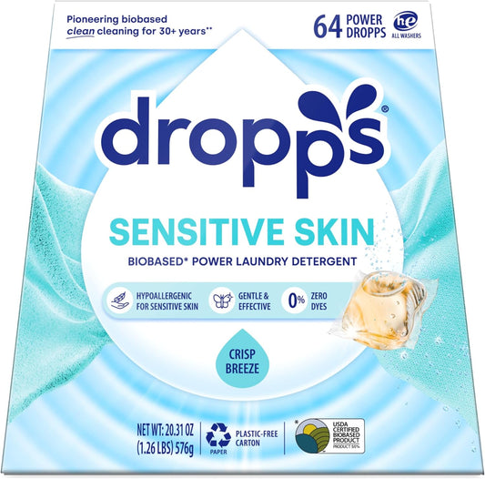 Dropps-Sensitive-Skin-Laundry-Detergent-Pods,-Crisp-Breeze-(64-Count)---Hypoallergenic-900
