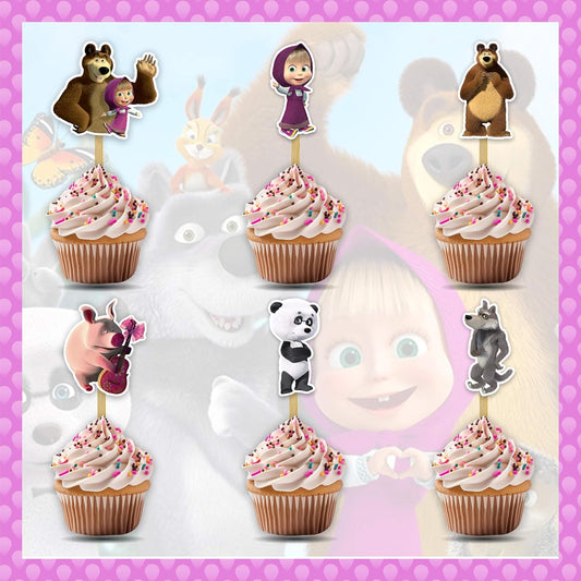 Maasa and the Ber Cupcake Topper – Cartoon Character Birthday Cake Decoration – Durable, Reusable, and Easy to Use Cupc---------------------------261