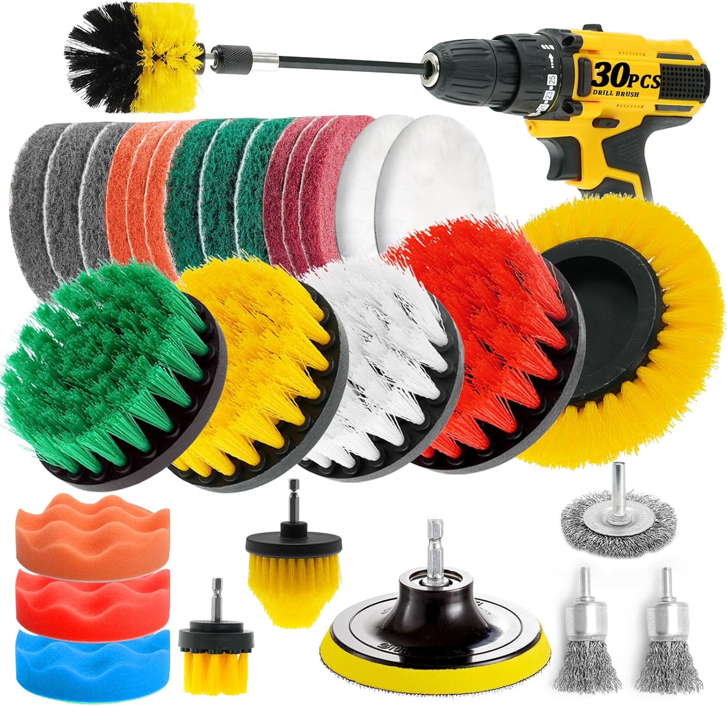 30-Piece-Drill-Brush-Attachments-Set,-Scrub-Pads-&-Sponge-2195