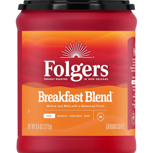 Folgers-Breakfast-Blend-Ground-Coffee,-Smooth-&-Mild-Coffee,-9.6-Ounce-Canister---2900