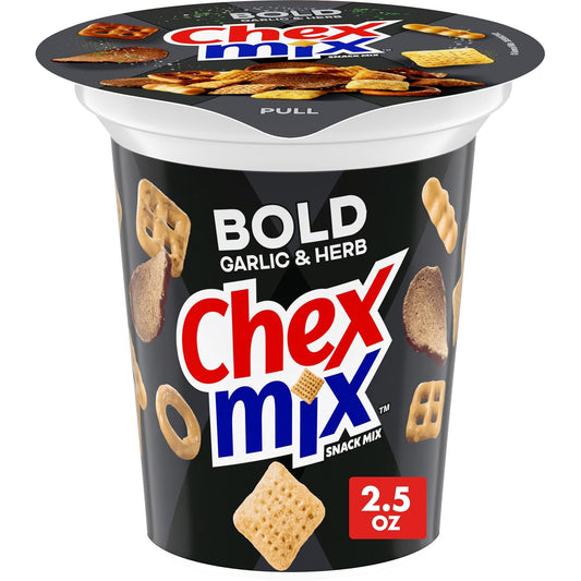 Chex-Mix-Bold-Garlic-&-Herb-Snack-Mix,-Snack-Cup,-2.5--oz-|-Individual-Fits-1077