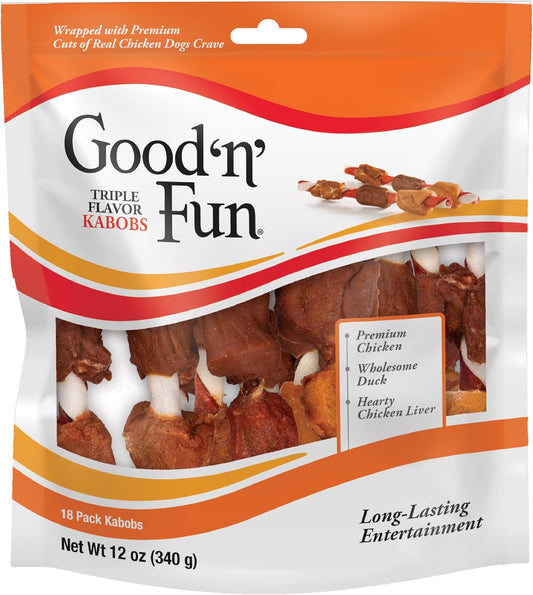 Good'n'Fun-Triple-Flavored-Rawhide-Kabobs-for-Dogs,-Beef,-12-ounces---2475