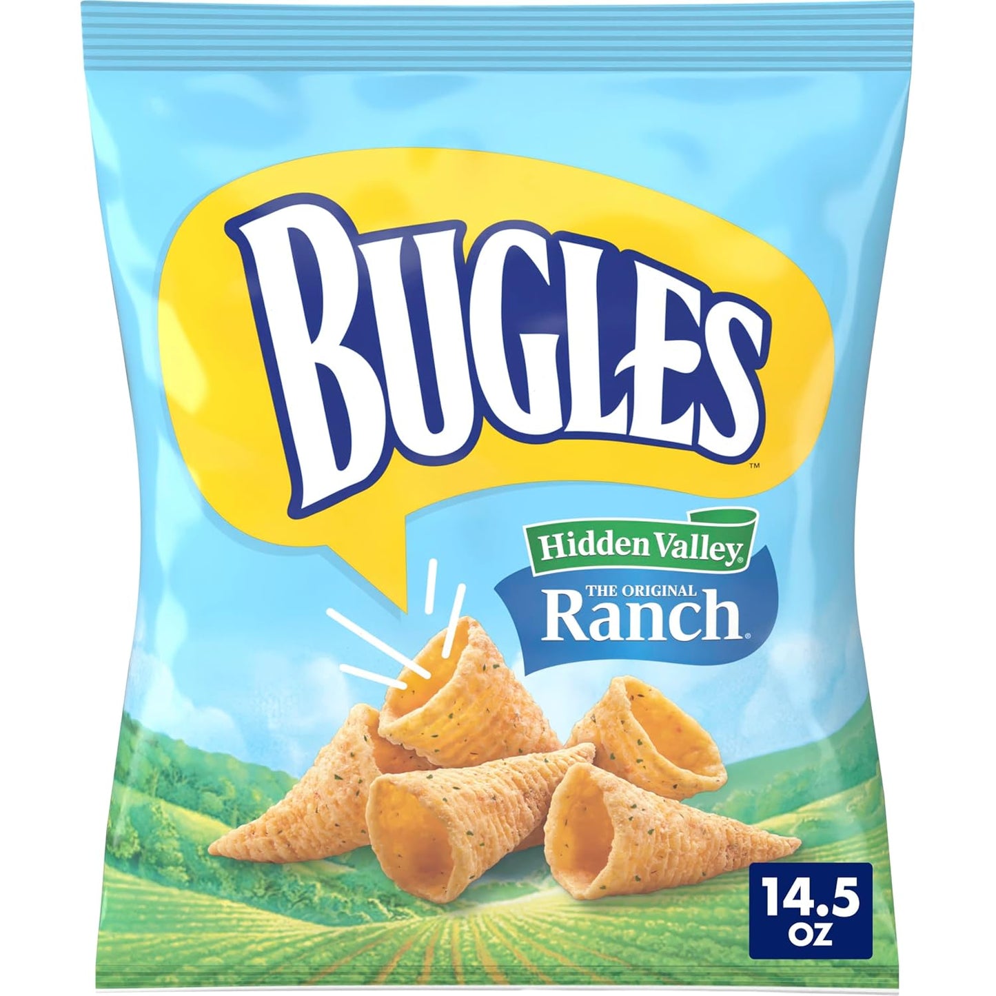 Bugles-Crispy-Corn-Snacks,-Hidden-Valley-Ranch-Flavor,-Snack-Bag,-14.5--oz-|-Cone-Shaped-Snack-1258
