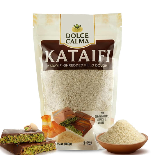 Dolce-Calma-Dried-Kadayif/Kataifi-Shredded-Fillo-Dough-6.4-oz(180g)-|-Resealable-Bag-Dubai-Bar,-2302