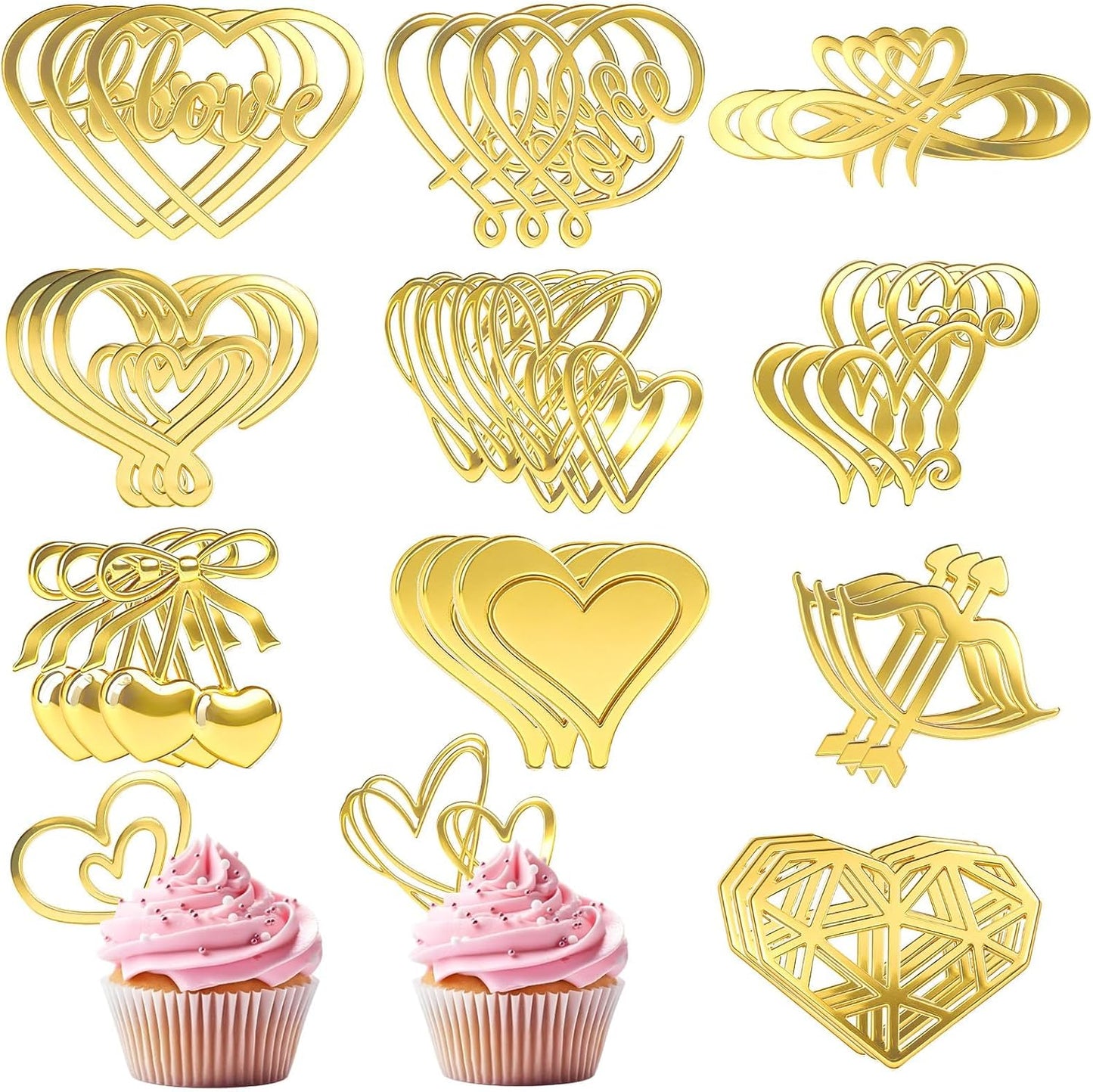 JULBEAR-30-Pcs-Valentine's-Day-Heart-Cupcake-Toppers,-Happy-Valentine's-Day-Cake-Acrylic-for-63