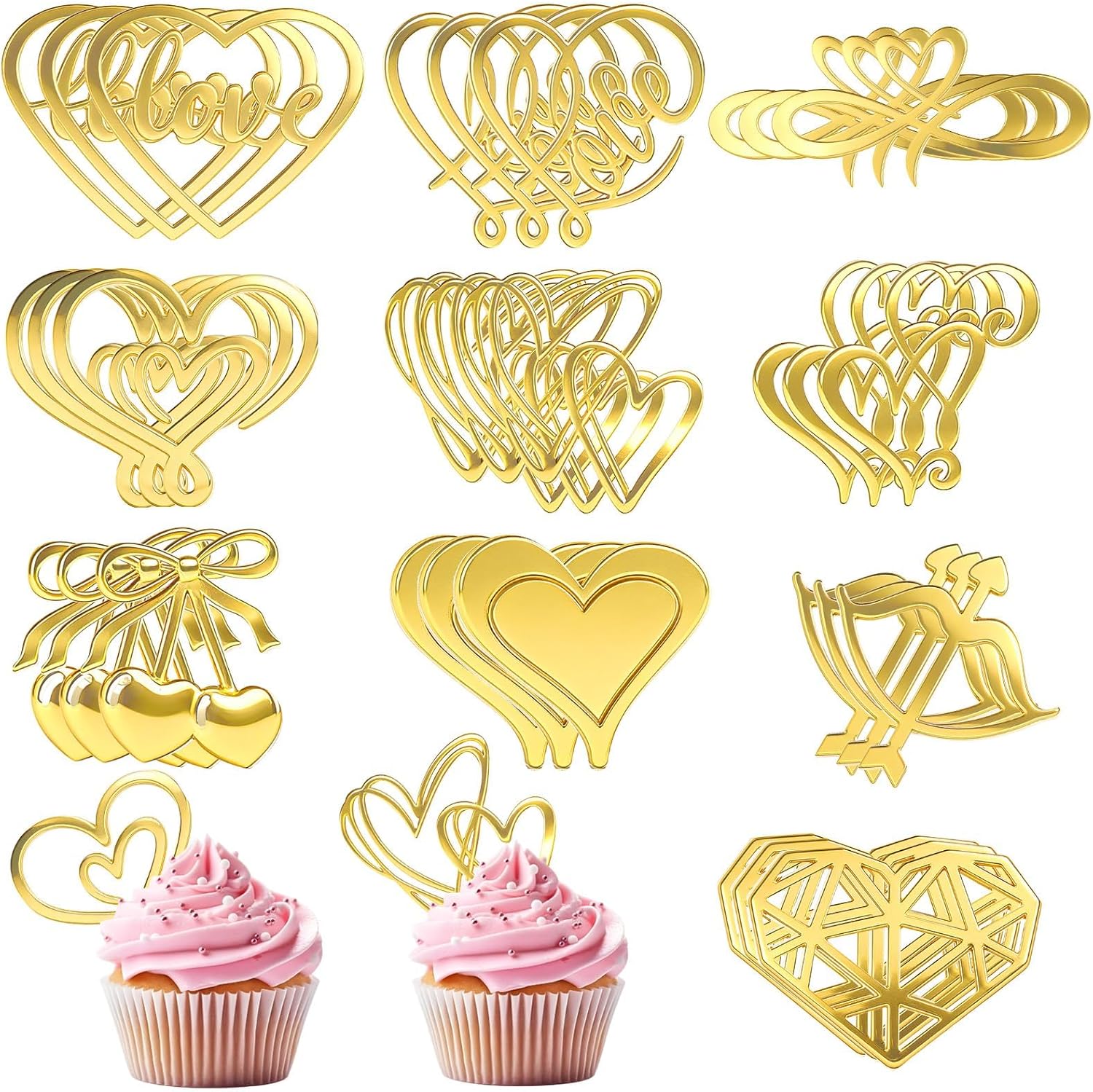 JULBEAR-30-Pcs-Valentine's-Day-Heart-Cupcake-Toppers,-Happy-Valentine's-Day-Cake-Acrylic-for-63