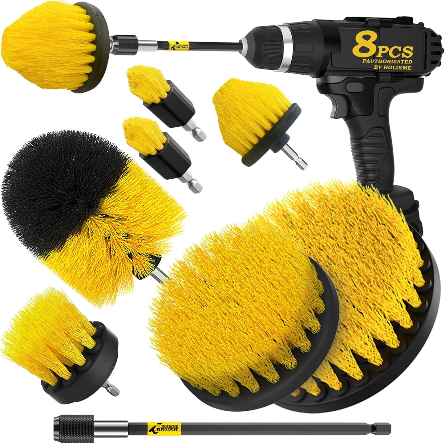Holikme-8-Piece-Drill-Brush-Attachments-Set,-Power-Scrubber-with-Extend-Long-Attachment?Cleaning-Supplies-for-1131