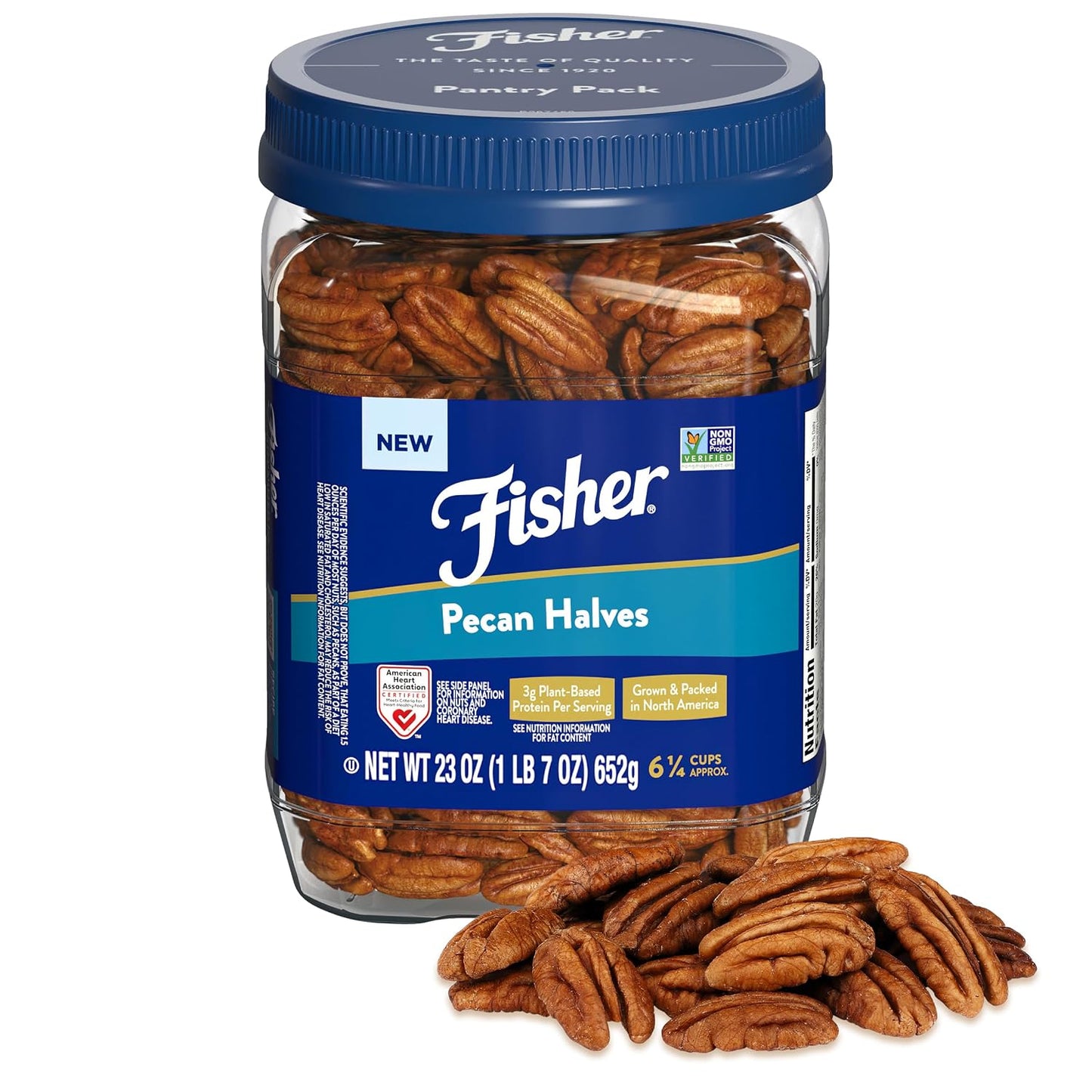 Fisher-Unsalted-Raw-Pecan-Halves,-23-oz-Jar,-Non-GMO-Vegan-Baking--Nuts-|-1-Jar,-201