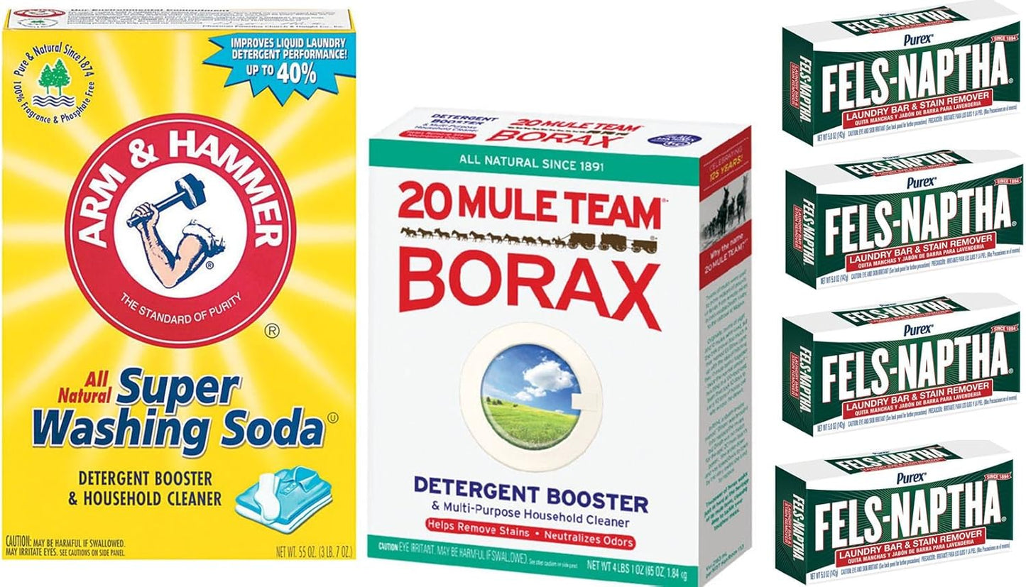 Laundry-Soap-Kit---Fels-Naptha-4-bars,-20-Mule-Team-Borax-871
