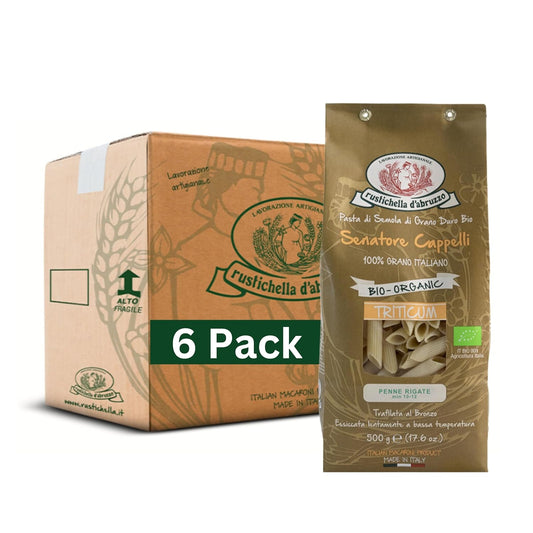 Rustichella-d'Abruzzo-Organic-Senatore-Cappelli-Penne-Rigate-(Pack-of-500g-70