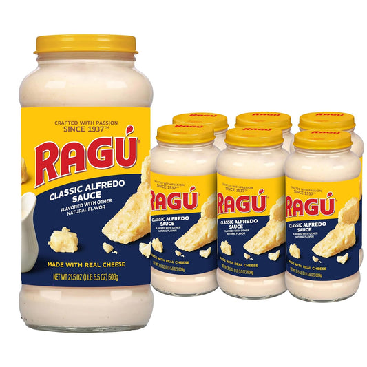 RAGÚ-Classic-Alfredo-Pasta-Sauce,-Made-with-Real-Cheese,-21.5-oz-(Pack-1822