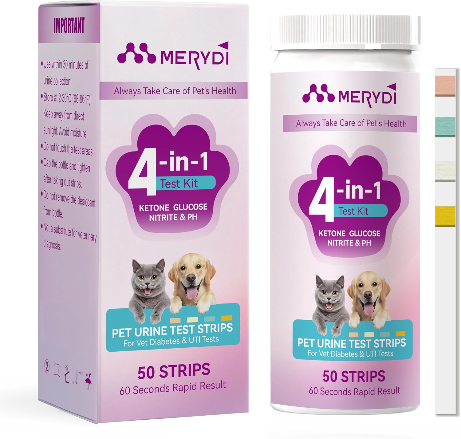 Dog-&-Cat-Urine-Test-Strips,-4-in-1-Pet-Urinalysis-Testing-Kit-|-for-845