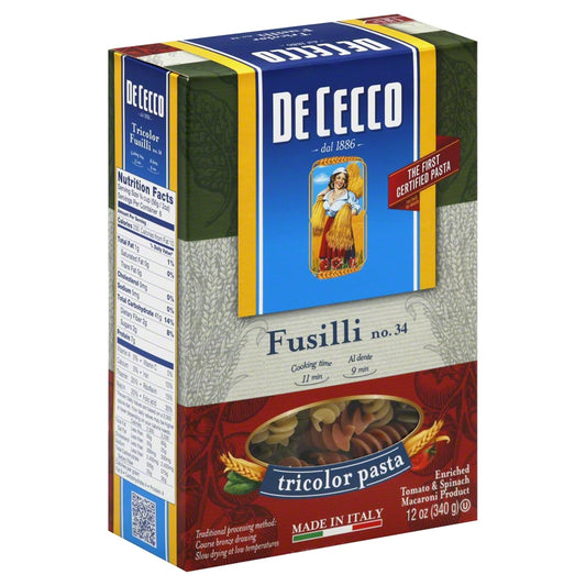 De-Cecco-Tricolor-Fusilli-Pasta,-12-Ounces-(Pack-44
