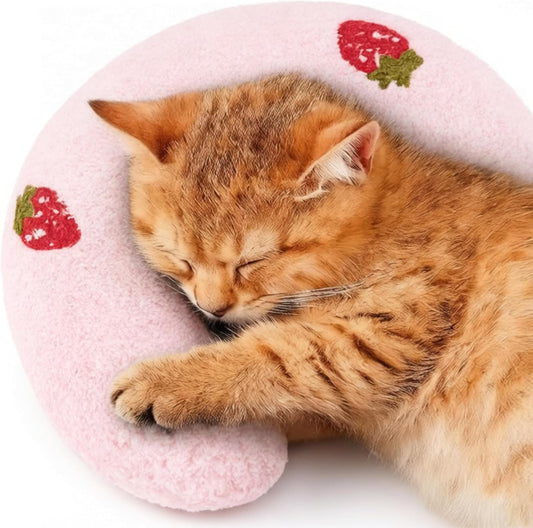Cat-Pillow,-Ultra-Soft-Fluffy-Half-Donut-Cat-Pillow-(Pink)-|-Cute-Pattern,-496