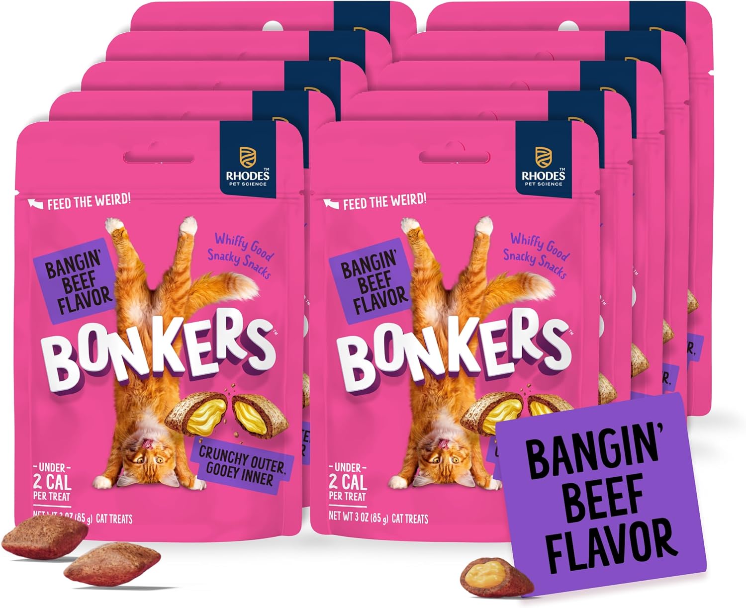 Bonkers-Bites-Bangin'-Beef-Flavor-Crunchy-&-Soft-Treats-for-Cats,-3oz-Bag-(Pack-71