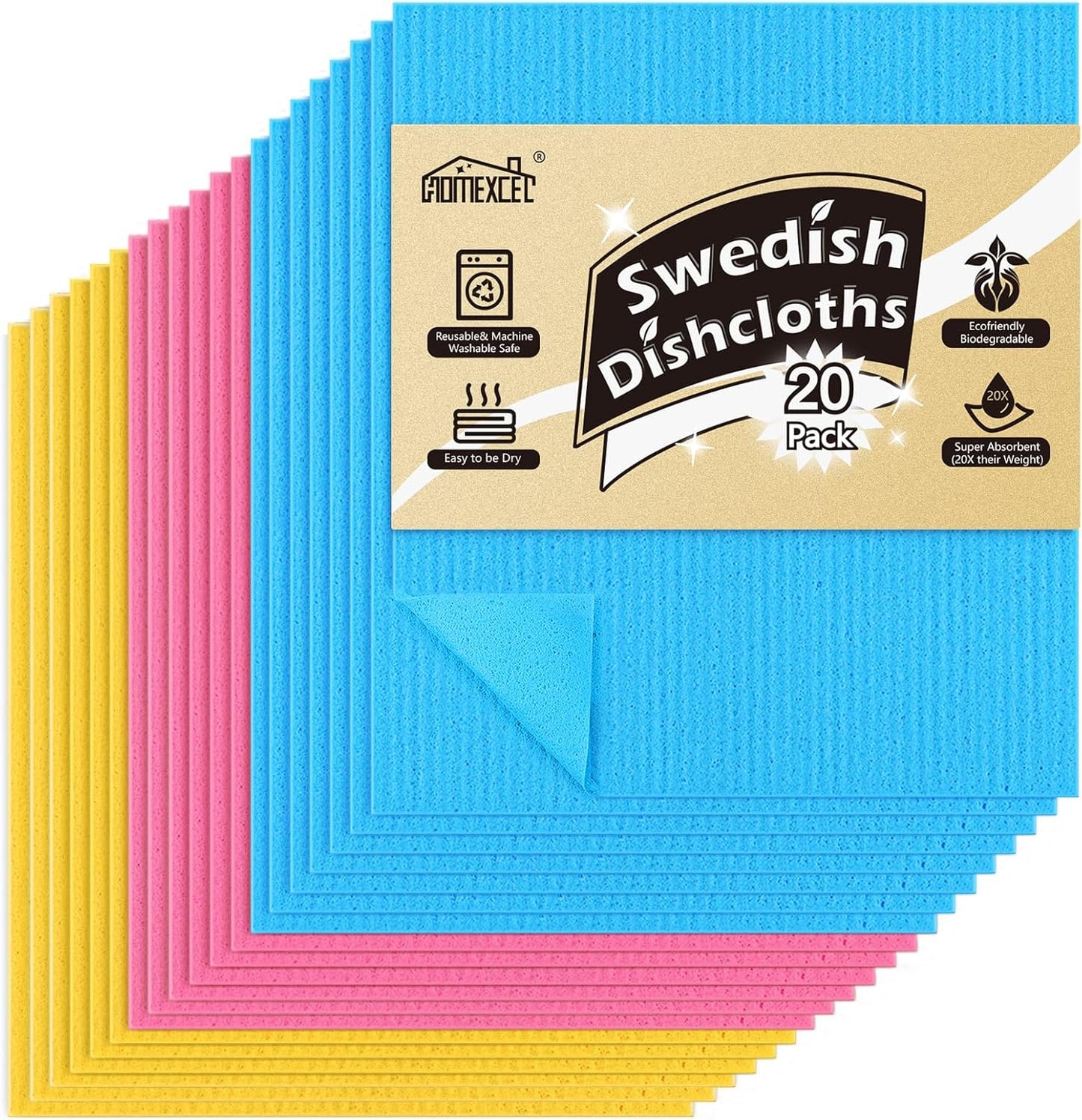 HOMEXCEL-Swedish-Dishcloths-for-Kitchen-20-Pack,-Sponge-Dish-Cloth-4102