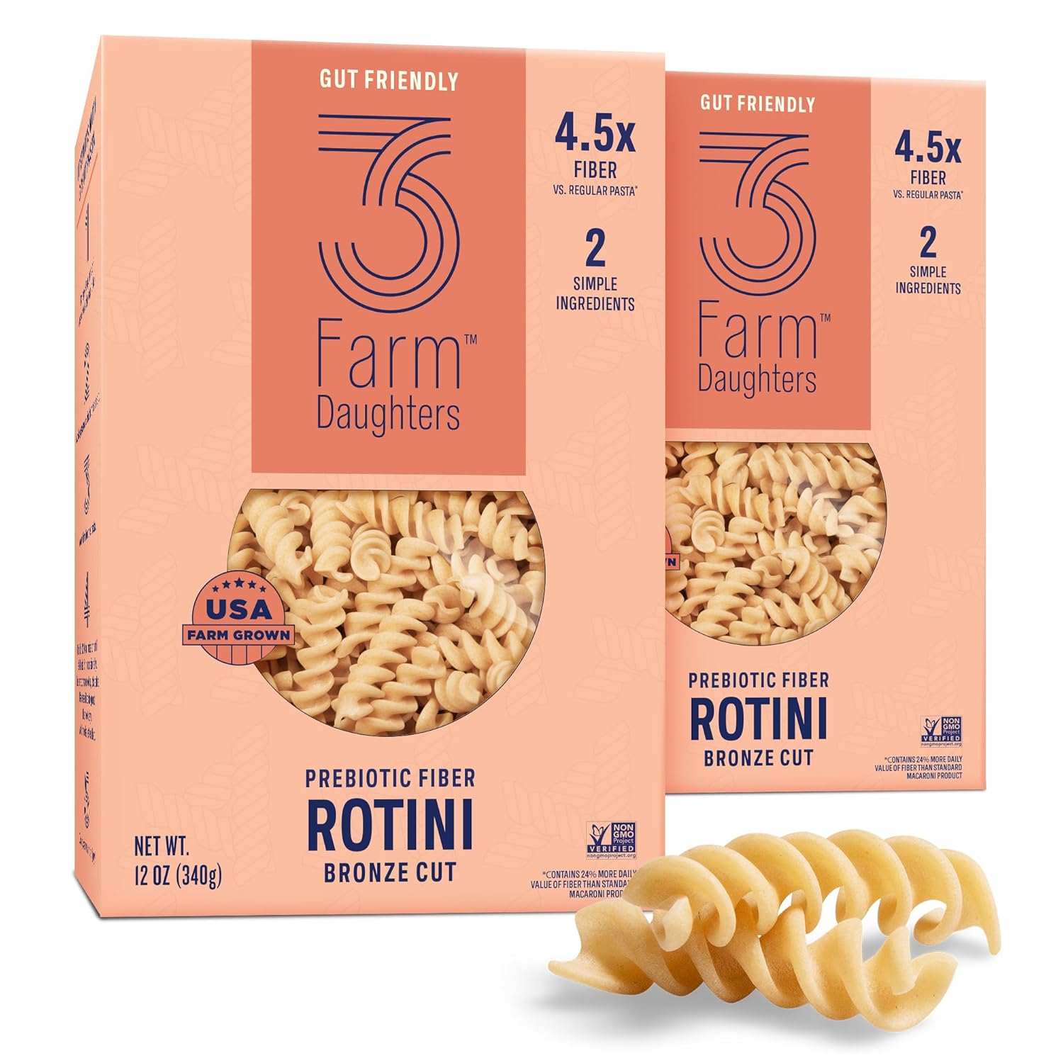 Three-Farm-Daughters-High-Fiber-Pasta-Rotini-Pack,-440