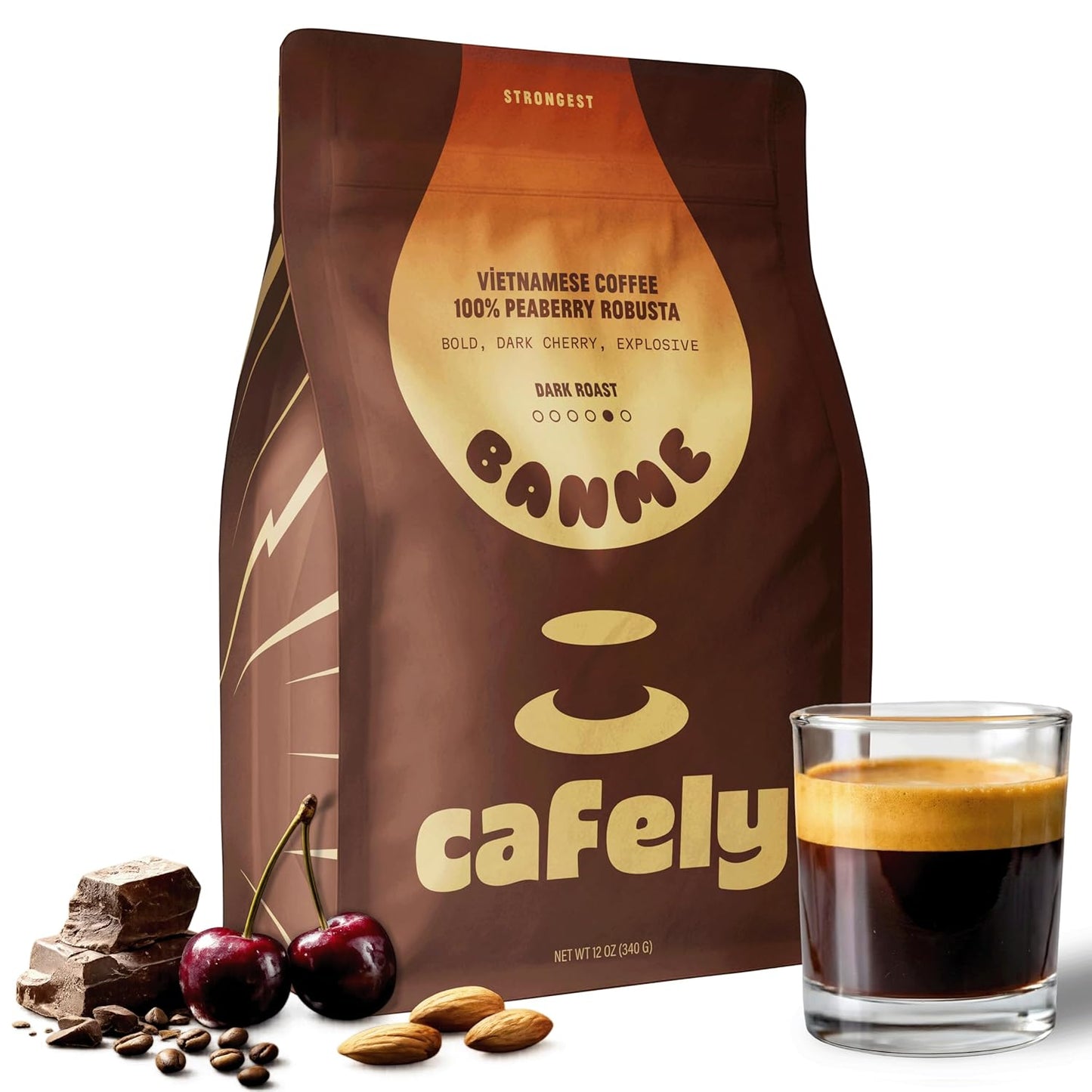 Cafely-BanMe---Rare-Peaberry-Robusta-Whole-Bean-Vietnamese-Coffee-–-Dark-Roast,-1810