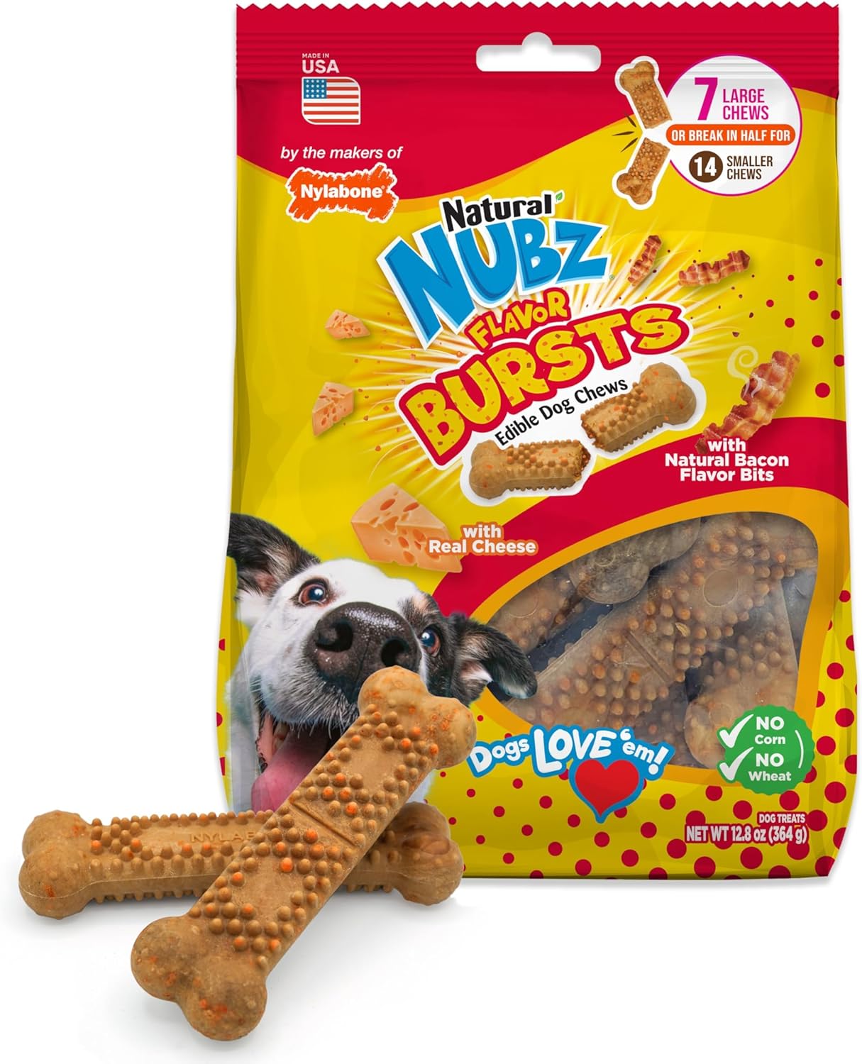 Nylabone-Nubz-Flavor-Bursts-Natural-Dog-Chews-for-Small-Dogs,-Long-Chew-1319