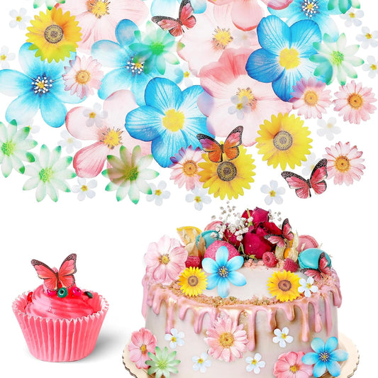 55-Pcs-Edible-Flowers-&-Butterflies-Cake-Decorations---Cupcake-Toppers-for-Birthday-Food-80
