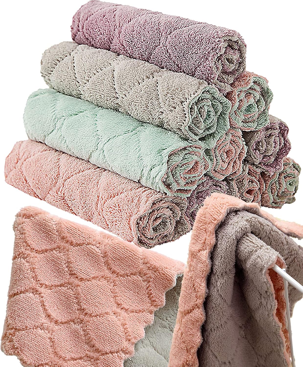 12-Pack-Kitchen-Towels-Quick-Dry-Washcloths,-Coral-Velvet-Dishtowels-4306