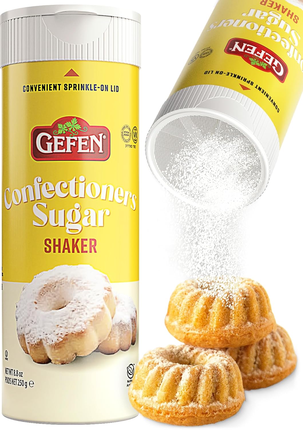 Gefen-Confectioners-Sugar-Shaker,-8.8oz-|-Powdered-Sugar-Duster-|-Corn-Free-Gluten-|-1465