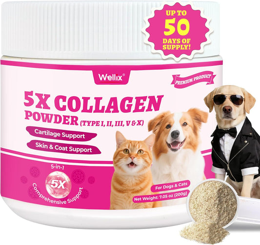 Wellix-7.05-oz-Natural-Collagen-Powder-for-Cats-&-Dogs,-Hip-&-Joint-456