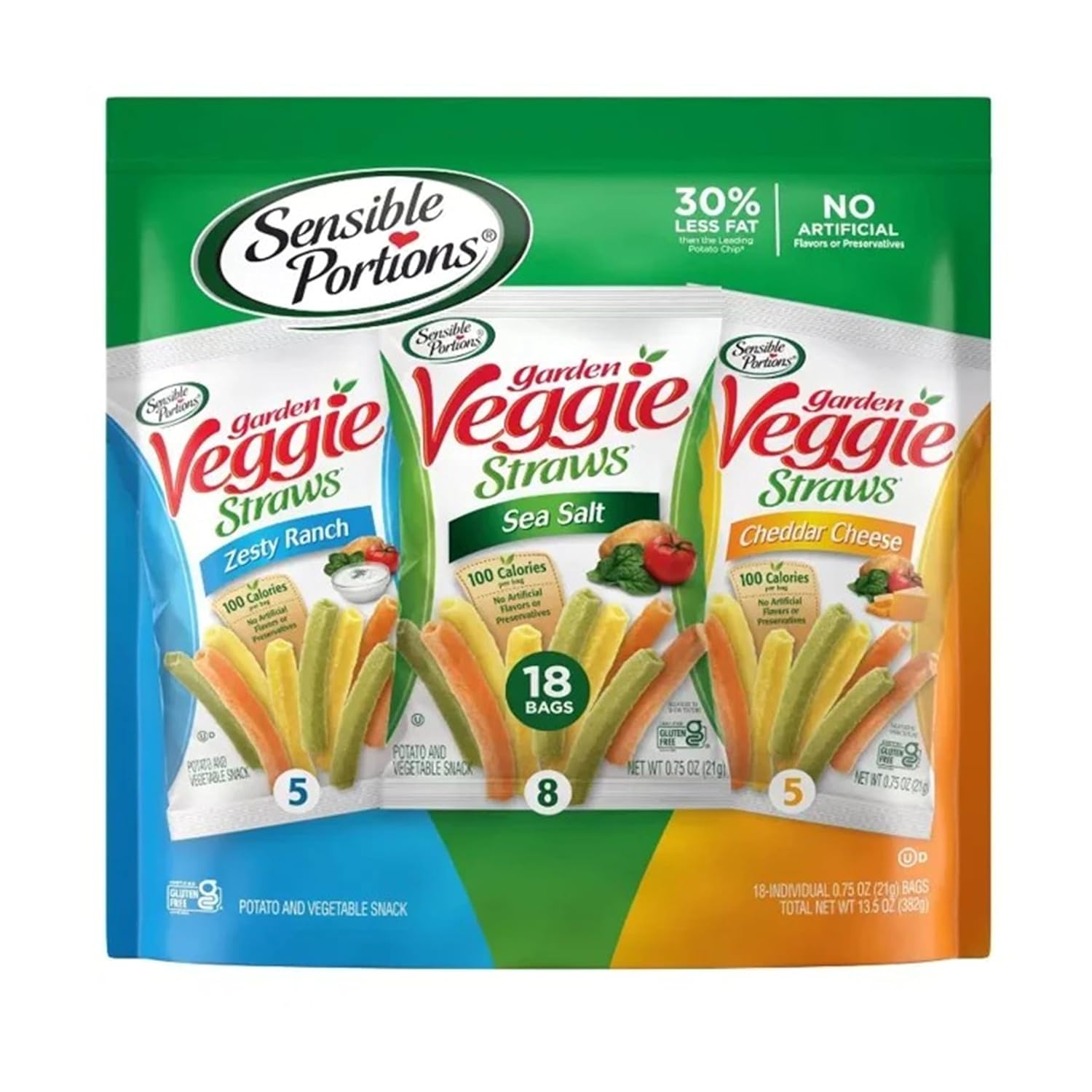 Sensible-Portions-Garden-Veggie-Snacks---Veggie-Straws-Variety-Pack,-18ct--Polybag-(Pack-of--2235