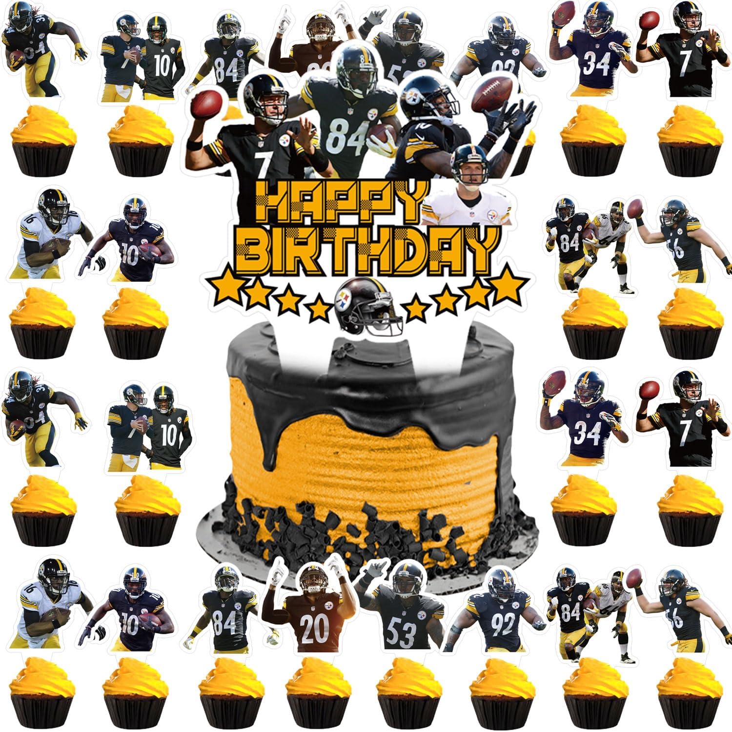 37pcs-Steelers-of-Pittsburgh-Football-Cake-Topper-2552