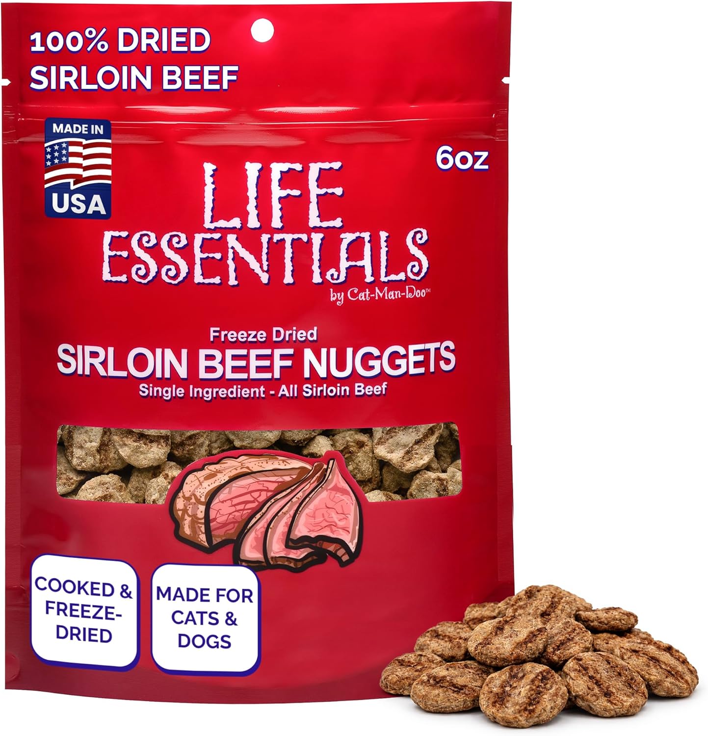 Life-Essentials-by-Cat-Man-Doo-Freeze-Dried-Dog-Treats,-All-Natural-Sirloin-Nuggets,-920