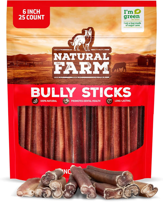 Natural-Farm-Odor-Free-Bully-Sticks-(6-Inch,-25-count),1.3-lb.-Bag,-Digestible-2830