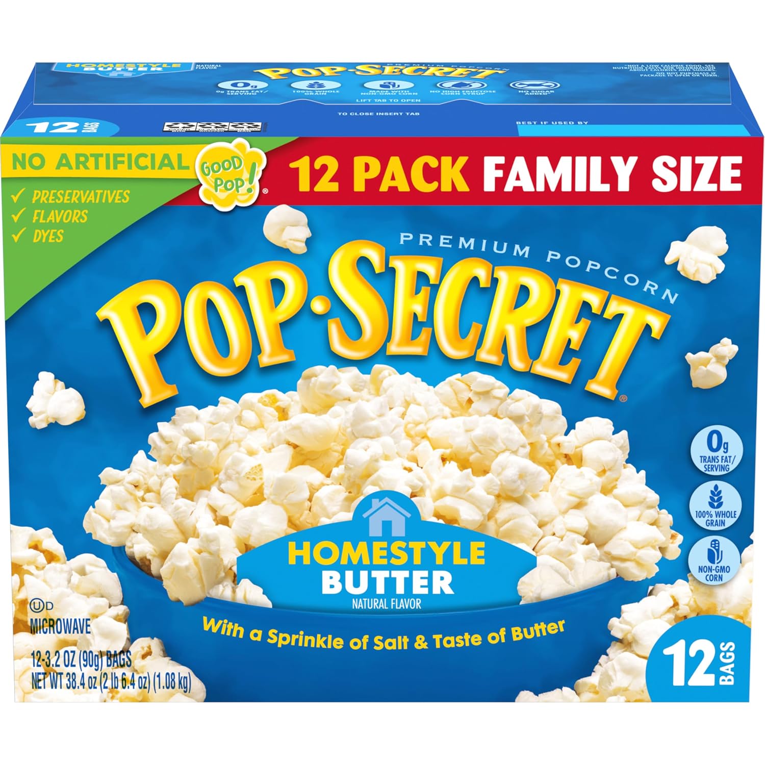 Pop-Secret-Microwave-Popcorn,-Homestyle-Butter-Flavor,-3.2-Oz-Sharing-Bags,--12-Ct---1432