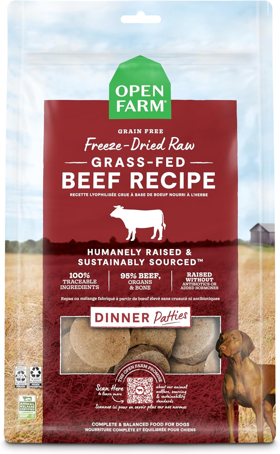 Open-Farm,-Freeze-Dried-Raw-Dog-Food,-Patties-with-0.95-Meat,-Organs-&-1661