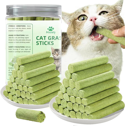 Meowly-Value-Size(264g/9.3oz)-Cat-Grass-Teething-Stick,-Cat-Snacks-3