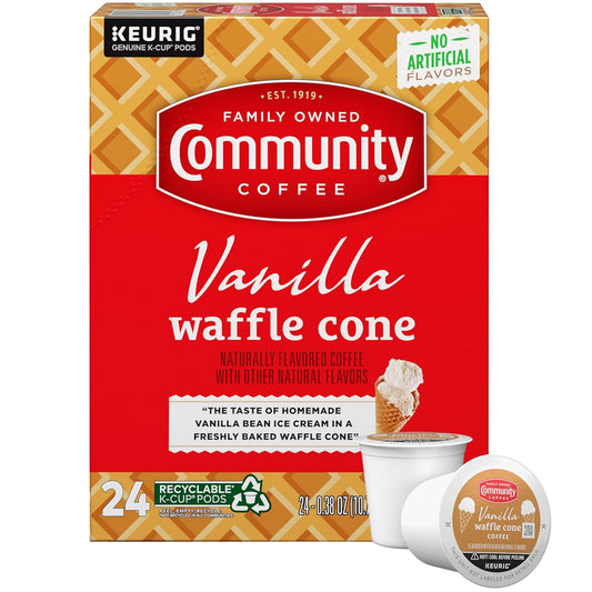 Community-Coffee-Vanilla-Waffle-Cone-Ice-Cream-Flavored,-24-Count-Coffee-Pods,-Compatible-1848