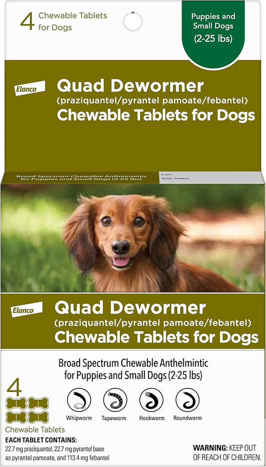 Elanco-Chewable-Quad-Dewormer-for-Small-Dogs,-45689-lbs,-4-Chewable-White-455
