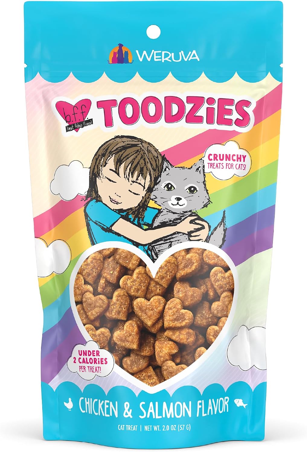 Weruva-BFF-Toodzies,-Chicken-and-Salmon-Crunchy-Cat-Treats,-2oz-Bag----389